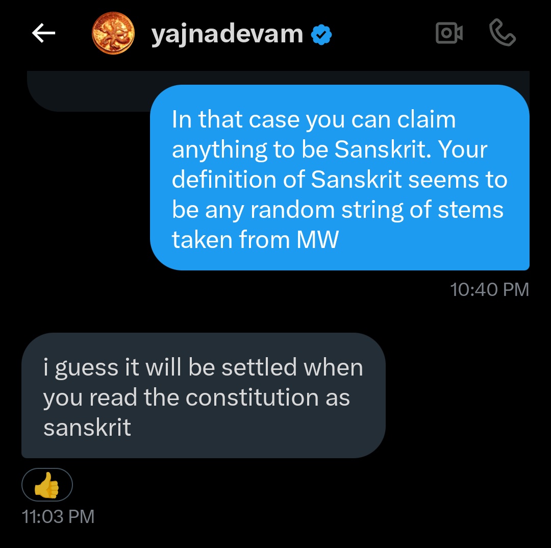 Yajnadevam's challenge to dismiss issues with his method that were pointed out in private