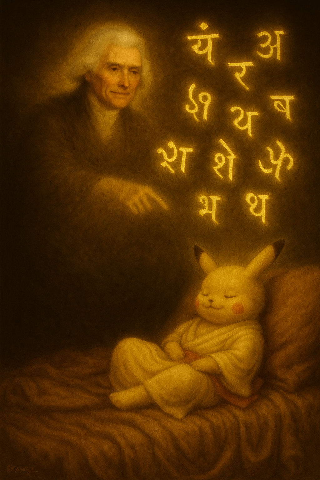 Thomas Jefferson revealing the one-key-to-rule-them-all to Ugraśravas in a dream